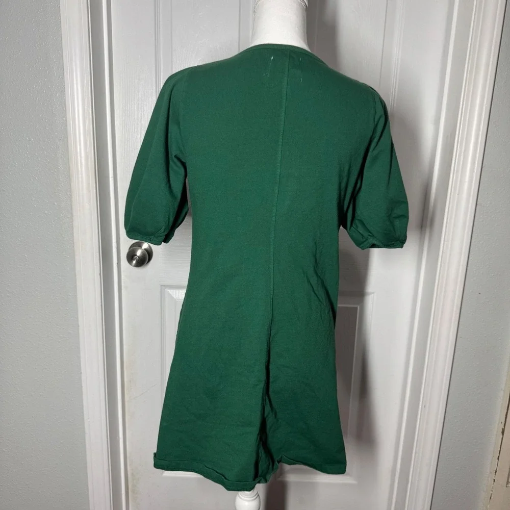 Velvet by Graham & Spencer for Anthropologie Green Puff Sleeve Dress – Size S - Picture 4 of 7